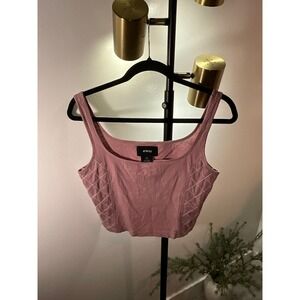 ATWYLD tank moto bikercore rose quilted side panels jeans top flattering fit sm